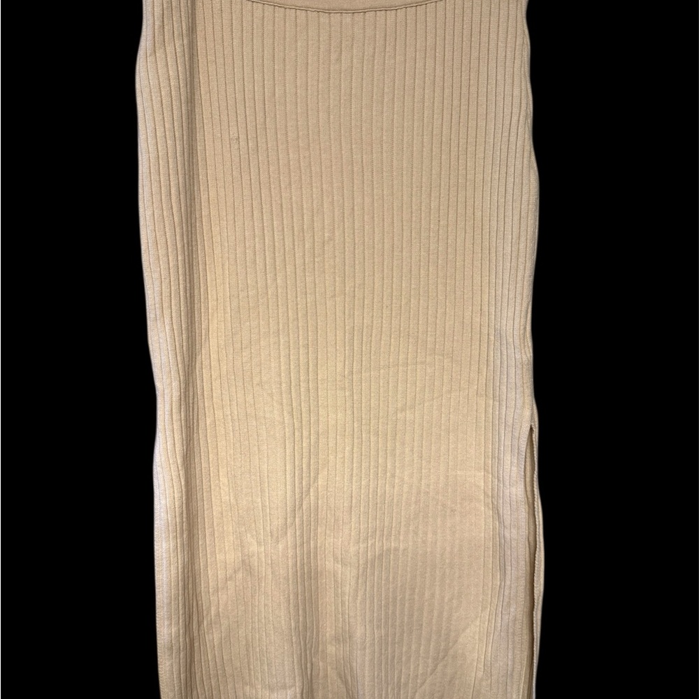 Aerie Tan Ribbed Pencil Skirt